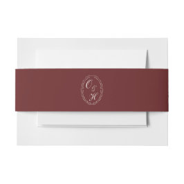 Burgundy Monogram Wedding Belly Band 招待状ベリーバンド
