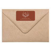 Burgundy Monogram Wedding Return Address ラベル
