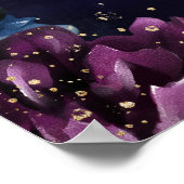 Burgundy Navyが18x24インチ結婚を歓迎 ポスター (角)