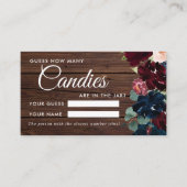 Burgundy & Navyキャンディースシャワーゲームカードの数 プレイスカード (正面)