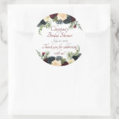 Burgundy, Navyフローラシール – ありがとう ラウンドシール (バッグ)