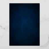 Burgundy Navyフローラ金ゴールドフレーム日付の保存 箔招待状 (裏面)