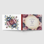Burgundy Navy and Blush Peony Wedding Floral ゲストブック (全面)
