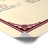 Burgundy Navy and Ivory Chic Wedding Seating Chart ポスター (角)