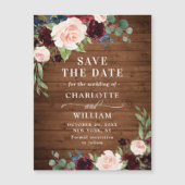 Burgundy Navy Blue日付磁気カードを保存 (正面)