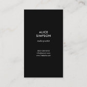 Burgundy Navy Blue モダン Geometricフローラ 名刺 (裏面)