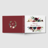 Burgundy Navy Blue Blush Floral Wedding Shower ゲストブック (全面)