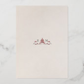 Burgundy Navy Blue Pimpernel Morris Table Numbers 箔招待状 (裏面)