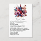 Burgundy, Navy & Blush Wine Tasting Guest Details エンクロージャーカード (正面)