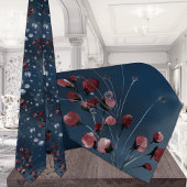 Burgundy Navy Greenery Elegant Wedding ネクタイ