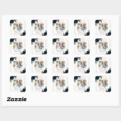 Burgundy & Navy  Memorial Funeral Square Sticker スクエアシール (シート)