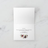 Burgundy Navy Water Colorフローラありがとう カード (内部)