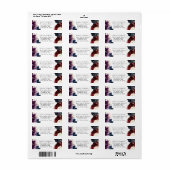 Burgundy Navy Wedding Return Address Label ラベル (フルシート)