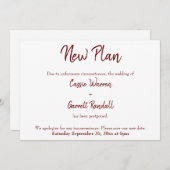 Burgundy Newの結婚日付発表 招待状 (正面/裏面)