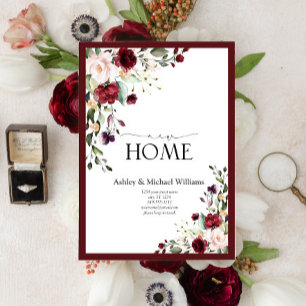 Burgundy New Home Movingのお知らせアドレス シーズンカード