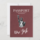 Burgundy New York City Passport日付の保存 セーブザデート (正面)