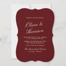 Burgundy Old Money Calligraphy Wedding Invitation