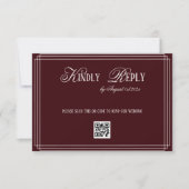 Burgundy Old Money Wedding 出欠カード (正面)