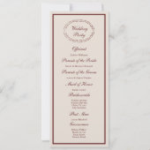 Burgundy Old Money Wedding Program Card 招待状 (裏面)