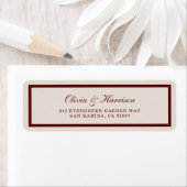 Burgundy Old Money Wedding Return Address Label ラベル (インサイチュ)
