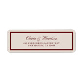 Burgundy Old Money Wedding Return Address Label ラベル (正面)
