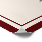 Burgundy Old Money Wedding Welcome Sign ポスター (角)