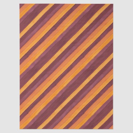 Burgundy Orange Diagonal Striped 薄葉紙 (正面)