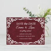 Burgundy Papel Picado Mexican Wedding セーブザデート (スタンド正面)