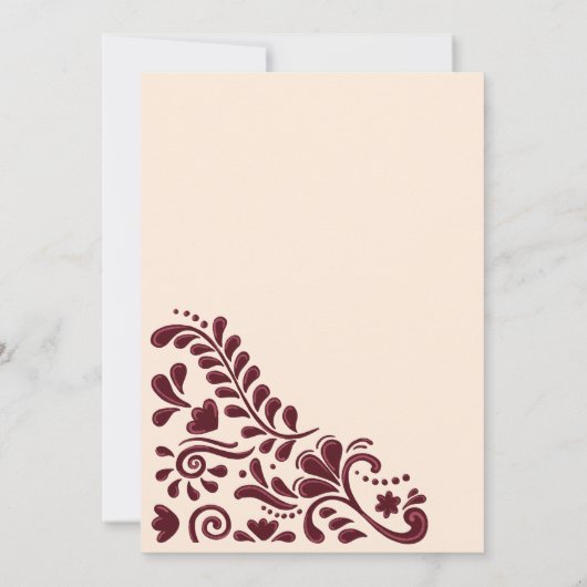 Burgundy Papel Picado Mexican Wedding Invitation 招待状 (裏面)