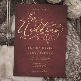 Burgundy Parchmentが素朴書のInv 招待状