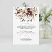 Burgundy Peoniesの結婚詳細エンクロージャカード エンクロージャーカード (スタンド正面)