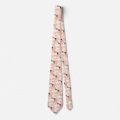 Burgundy Peony Floral Pattern Wedding Neck Tie ネクタイ (正面)