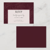 Burgundy Peony RSVPカード エンクロージャーカード (正面/裏面)