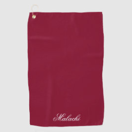 Burgundy Personalized Golf Towel with Custom Name ゴルフタオル
