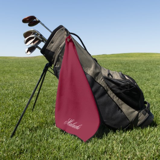 Burgundy Personalized Golf Towel with Custom Name ゴルフタオル (グリーン)