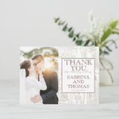 Burgundy Philippinesの結婚写真Thank You サンキューカード (スタンド正面)