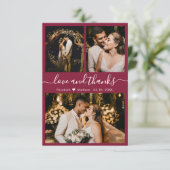 Burgundy Photoエレガントの結婚サンキューカード サンキューカード (スタンド正面)