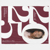 Burgundy Photo 2025卒業 フリースブランケット (正面(横))