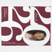 Burgundy Photo 2025卒業 フリースブランケット (正面(横))