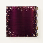 Burgundy photo diamonds rose gold glitter ノートブック (裏面)