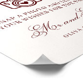 Burgundy Photo Guest Book Wedding ポスター (角)