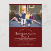  Burgundy Photo Housewarming Invitation Postcard 案内ポストカード (正面)