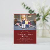  Burgundy Photo Housewarming Invitation Postcard 案内ポストカード (スタンド正面)