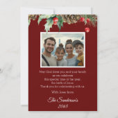 Burgundy Photo Peace Dove Christian Christmas シーズンカード (裏面)