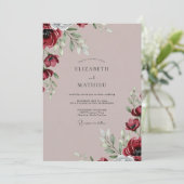 Burgundy Picturesque Winter Wedding 招待状 (スタンド正面)