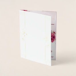 Burgundy Pink Elegant Wedding 箔カード