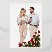 Burgundy Pink Elegant Wedding 箔招待状 (裏面)