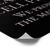 Burgundy & Pink Floral Unplugged Wedding Ceremony ポスター (角)