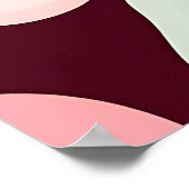 Burgundy Pink Mint Organic Blob Pattern Abstract ポスター (角)