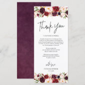 Burgundy Placeモダン設定サンキューカード プログラム (正面/裏面)